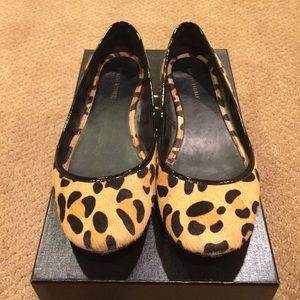Banana Republic calf hair leopard flats